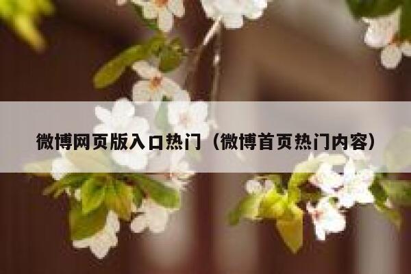 微博网页版入口热门（微博首页热门内容） 第1张