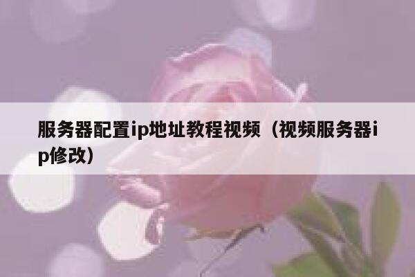 服务器配置ip地址教程视频（视频服务器ip修改） 第1张