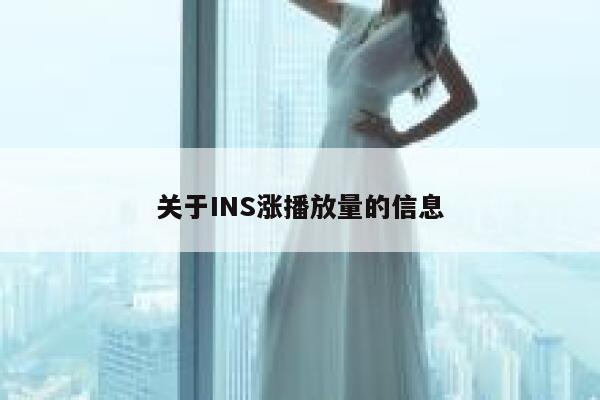关于INS涨播放量的信息 第1张