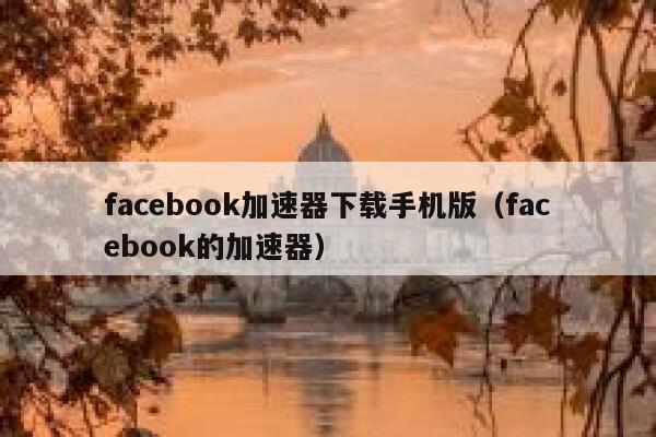 facebook加速器下载手机版（facebook的加速器） 第1张