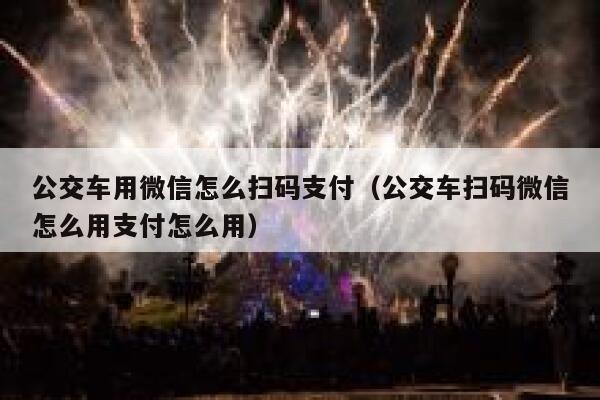公交车用微信怎么扫码支付（公交车扫码微信怎么用支付怎么用） 第1张