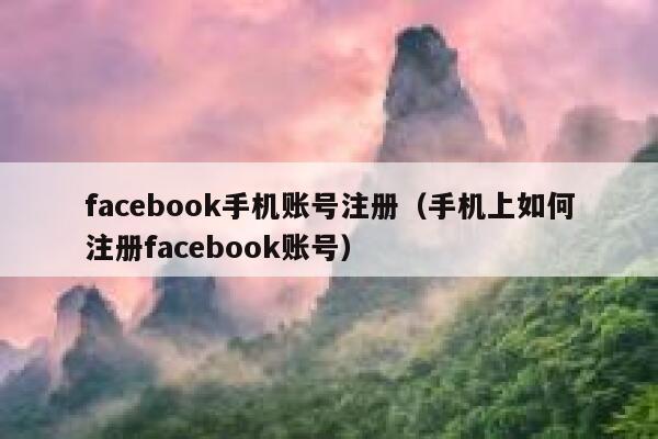 facebook手机账号注册（手机上如何注册facebook账号） 第1张