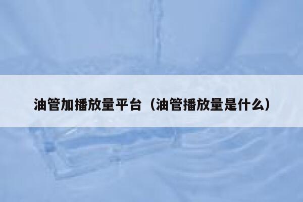 油管加播放量平台（油管播放量是什么） 第1张