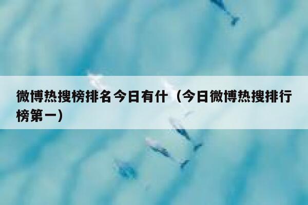 微博热搜榜排名今日有什（今日微博热搜排行榜第一） 第1张