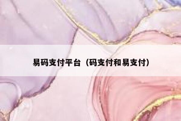 易码支付平台（码支付和易支付） 第1张