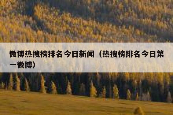 微博热搜榜排名今日新闻（热搜榜排名今日第一微博） 第1张