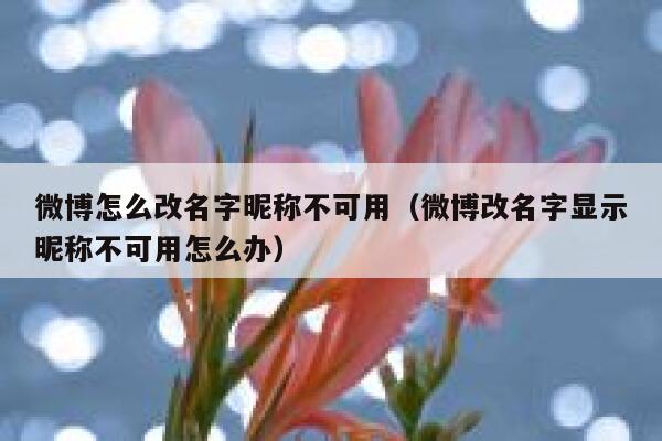 微博怎么改名字昵称不可用（微博改名字显示昵称不可用怎么办） 第1张