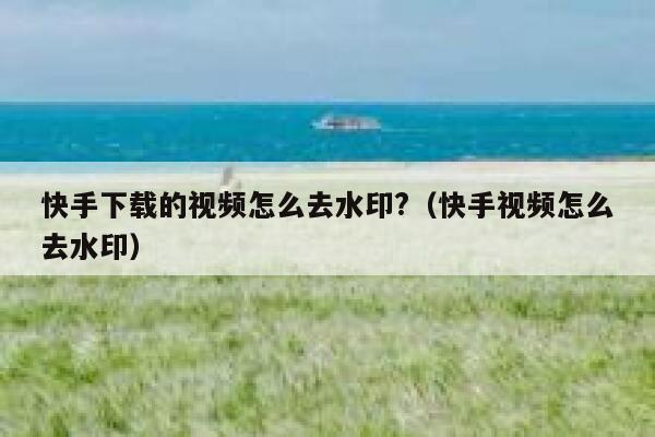 快手下载的视频怎么去水印?（快手视频怎么去水印） 第1张