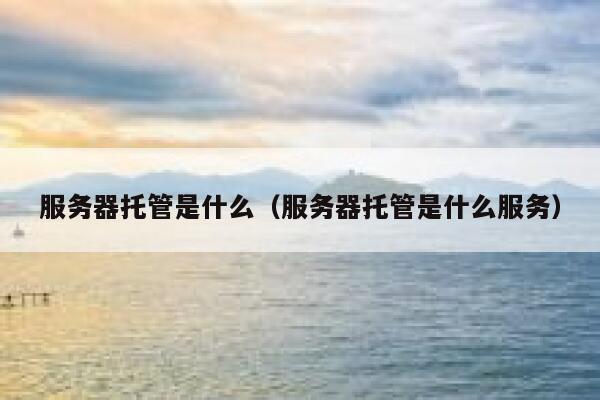 服务器托管是什么（服务器托管是什么服务） 第1张