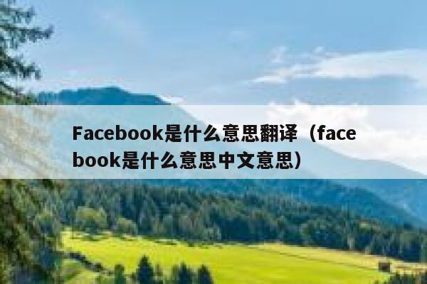 Facebook是什么意思翻译（facebook是什么意思中文意思） 第1张