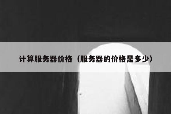 计算服务器价格（服务器的价格是多少） 第1张