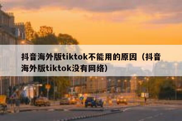 抖音海外版tiktok不能用的原因（抖音海外版tiktok没有网络） 第1张