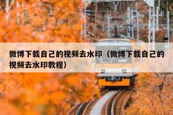 微博下载自己的视频去水印（微博下载自己的视频去水印教程） 第1张