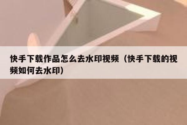 快手下载作品怎么去水印视频（快手下载的视频如何去水印） 第1张