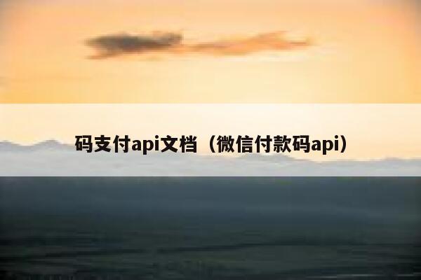 码支付api文档（微信付款码api） 第1张
