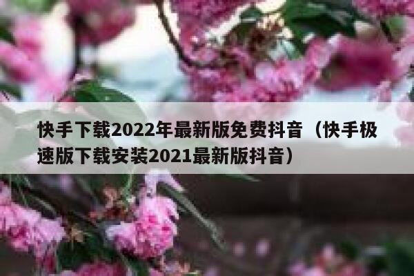 快手下载2022年最新版免费抖音（快手极速版下载安装2021最新版抖音） 第1张