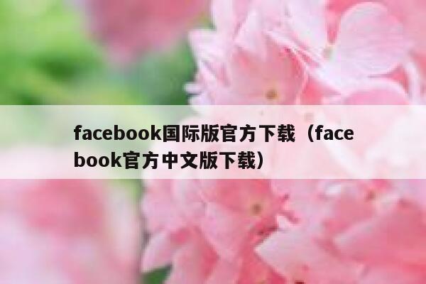 facebook国际版官方下载（facebook官方中文版下载） 第1张
