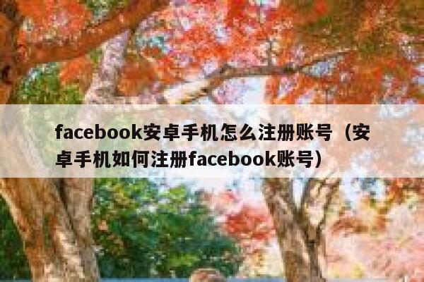 facebook安卓手机怎么注册账号（安卓手机如何注册facebook账号） 第1张