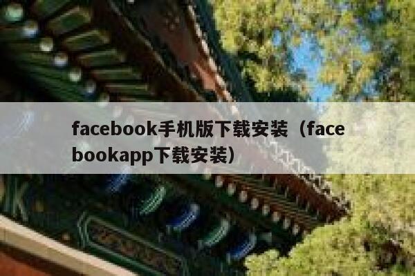 facebook手机版下载安装（facebookapp下载安装） 第1张