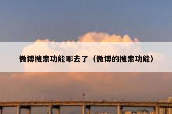微博搜索功能哪去了（微博的搜索功能） 第1张