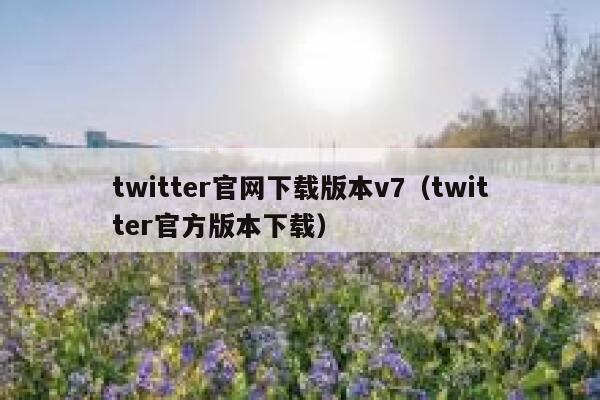 twitter官网下载版本v7（twitter官方版本下载） 第1张