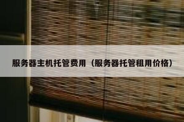 服务器主机托管费用（服务器托管租用价格） 第1张