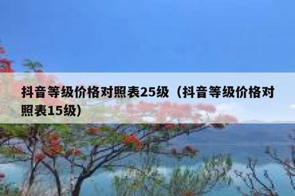 抖音等级价格对照表25级（抖音等级价格对照表15级） 第1张