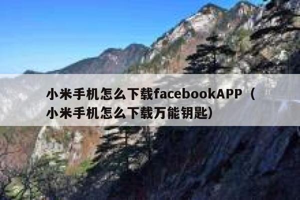 小米手机怎么下载facebookAPP（小米手机怎么下载万能钥匙） 第1张
