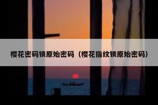 樱花密码锁原始密码（樱花指纹锁原始密码） 第1张