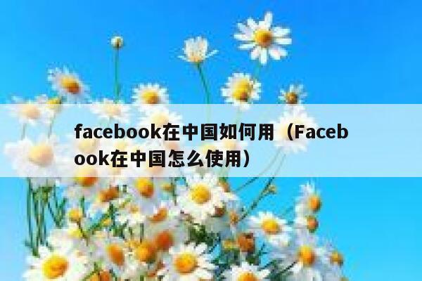 facebook在中国如何用（Facebook在中国怎么使用） 第1张