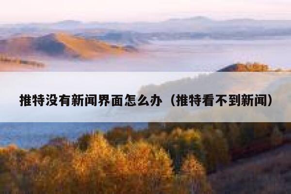 推特没有新闻界面怎么办（推特看不到新闻） 第1张