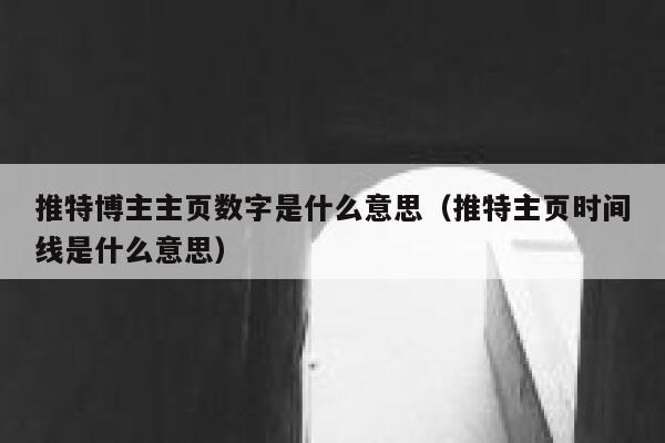 推特博主主页数字是什么意思（推特主页时间线是什么意思） 第1张