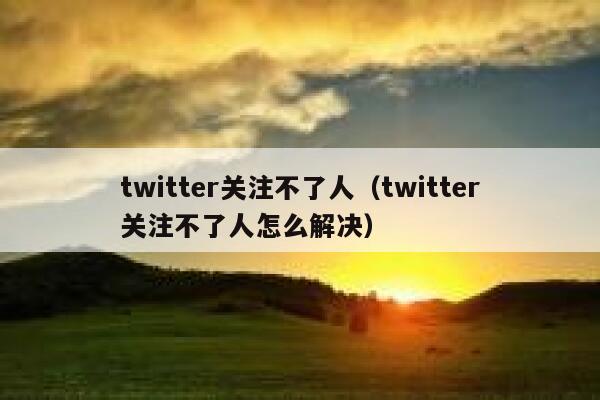 twitter关注不了人（twitter关注不了人怎么解决） 第1张