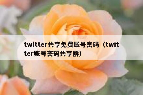 twitter共享免费账号密码（twitter账号密码共享群） 第1张