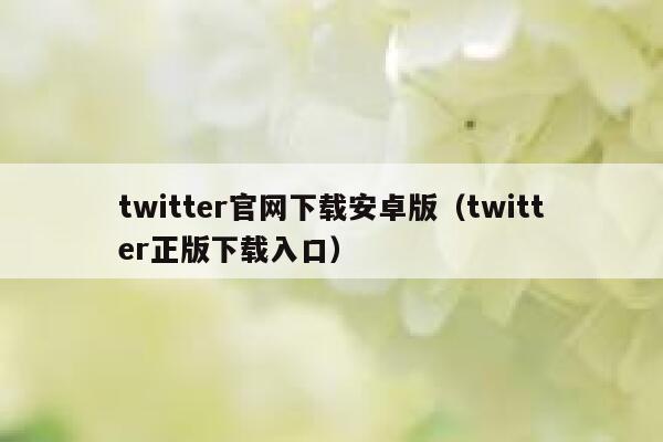 twitter官网下载安卓版（twitter正版下载入口） 第1张
