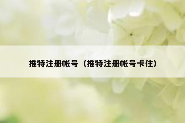 推特注册帐号（推特注册帐号卡住） 第1张