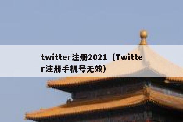 twitter注册2021（Twitter注册手机号无效） 第1张