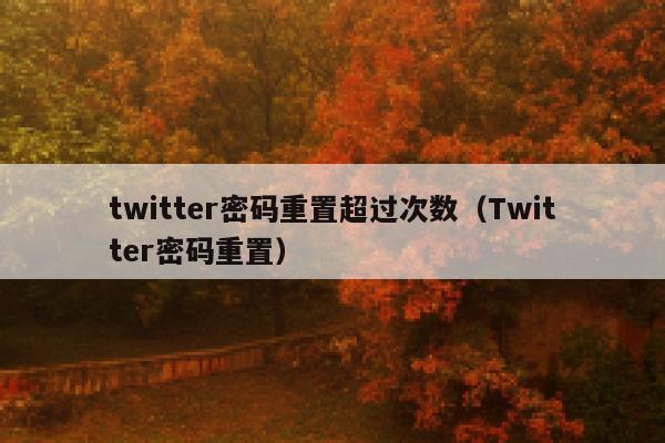 twitter密码重置超过次数（Twitter密码重置） 第1张