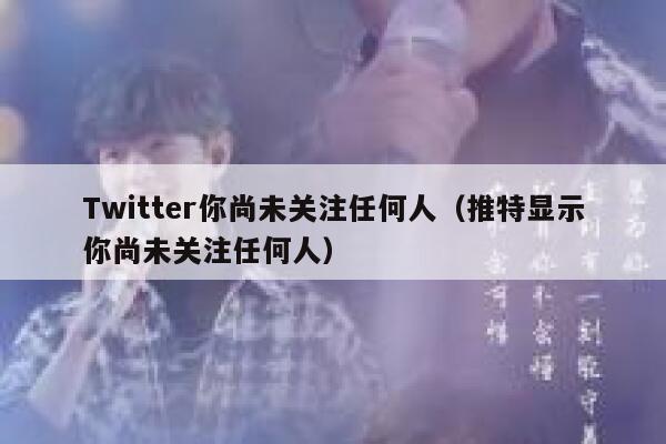 Twitter你尚未关注任何人（推特显示你尚未关注任何人） 第1张