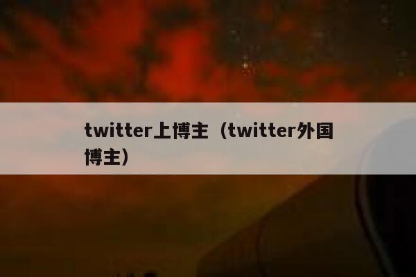 twitter上博主（twitter外国博主） 第1张