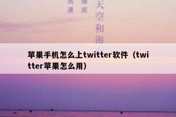 苹果手机怎么上twitter软件（twitter苹果怎么用） 第1张
