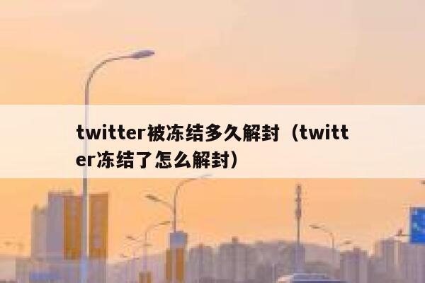 twitter被冻结多久解封（twitter冻结了怎么解封） 第1张