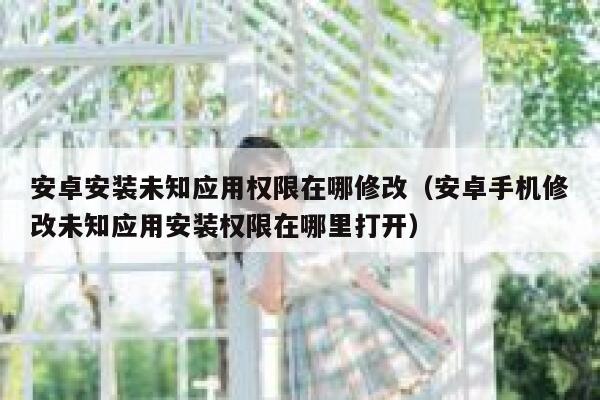 安卓安装未知应用权限在哪修改（安卓手机修改未知应用安装权限在哪里打开） 第1张