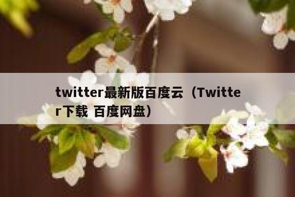 twitter最新版百度云（Twitter下载 百度网盘） 第1张