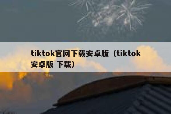 tiktok官网下载安卓版（tiktok安卓版 下载） 第1张