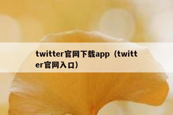 twitter官网下载app（twitter官网入口） 第1张