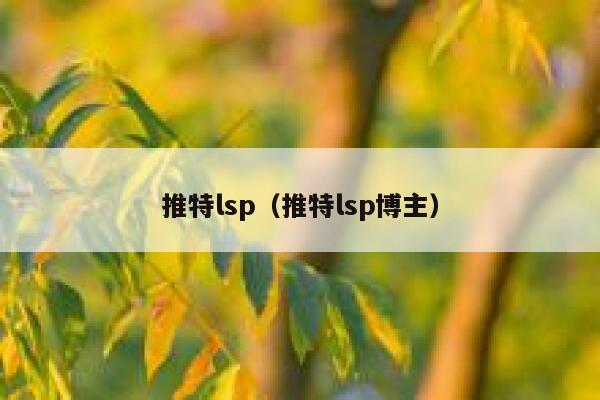 推特lsp（推特lsp博主） 第1张