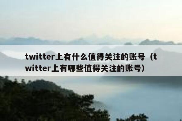 twitter上有什么值得关注的账号（twitter上有哪些值得关注的账号） 第1张