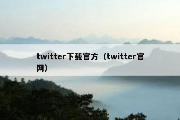 twitter下载官方（twitter官网） 第1张