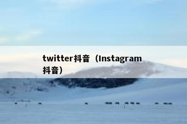 twitter抖音（Instagram 抖音） 第1张